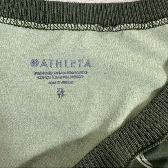 Athleta Sz XS Olive Geometric Rincon Printed Mini Dress - Picture 12 of 15